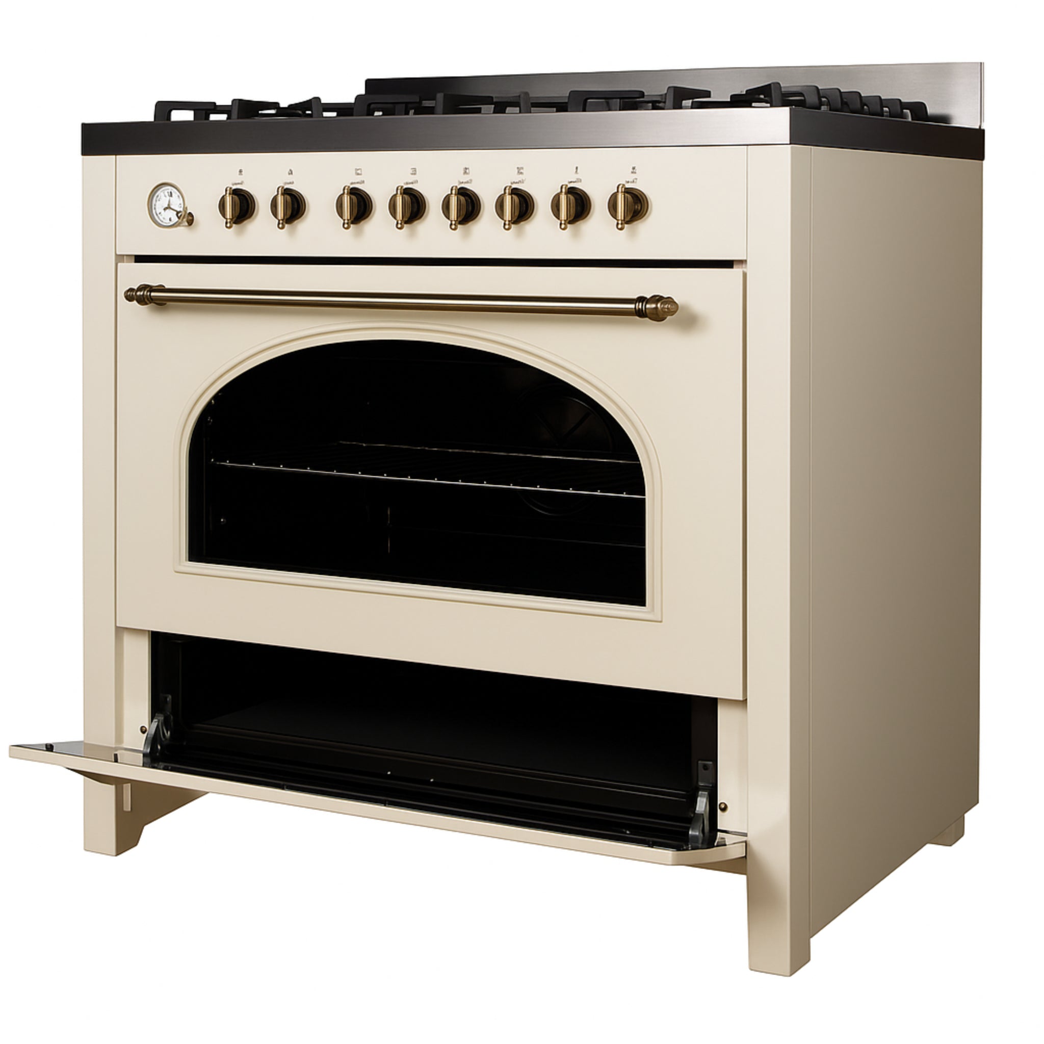 Cressida Atelier Ivory 90cm Pro Gas Range with Heritage Arch Window
