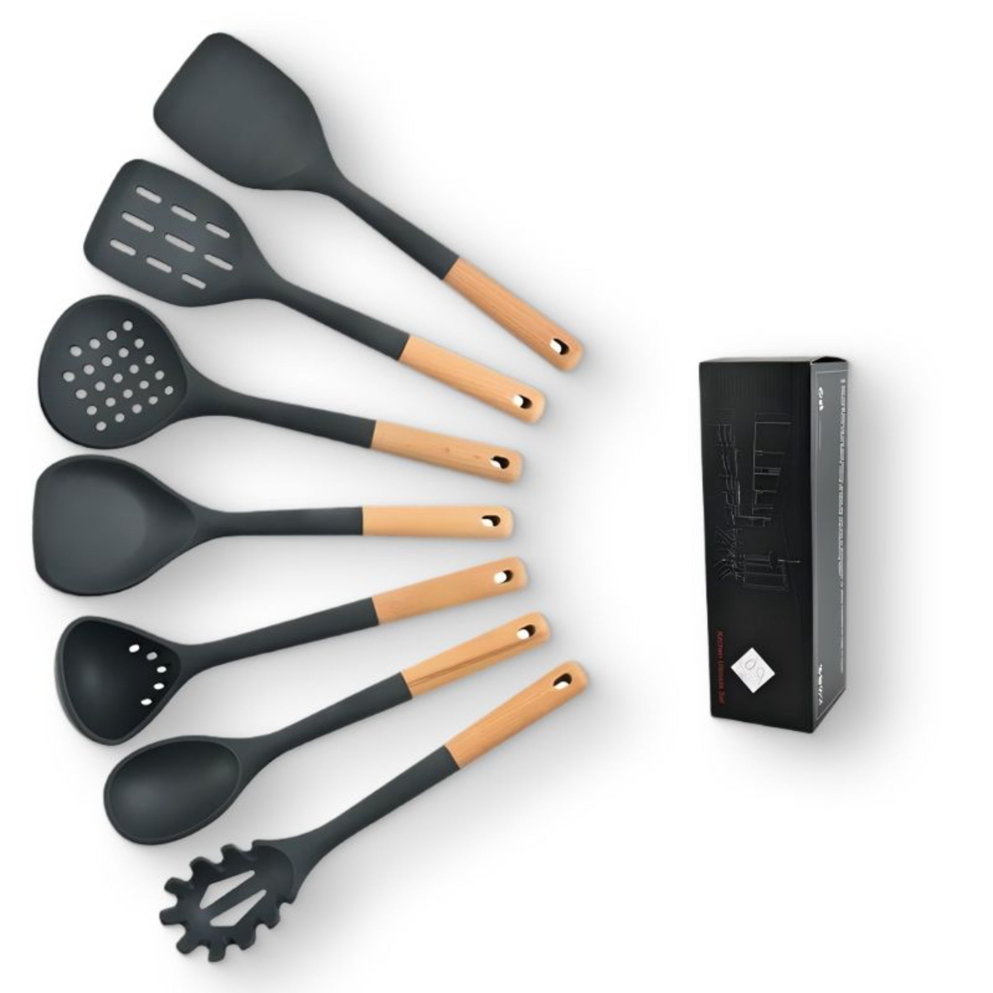 NoirCraft LuxeGrip Silicone Utensil Set