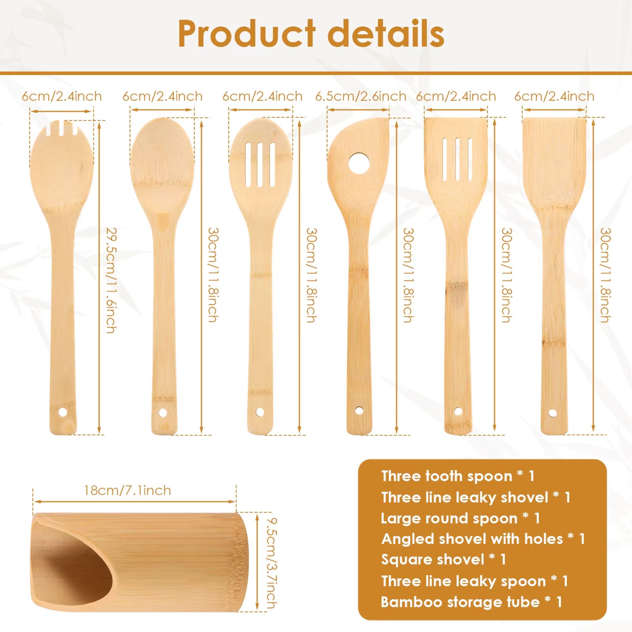 EcoCraft BambooChef Slotted Spoon & Utensil Set
