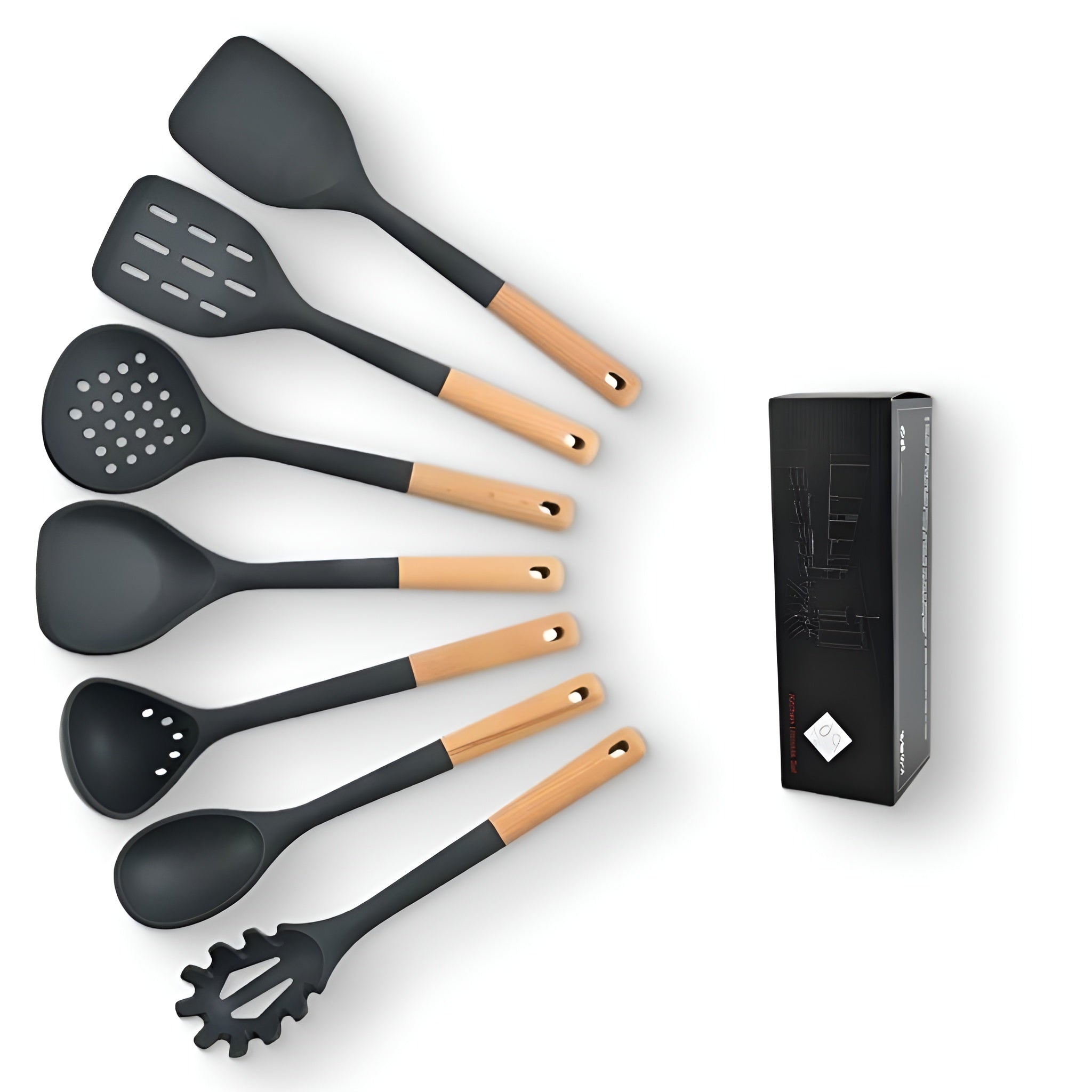 NoirCraft LuxeGrip Silicone Utensil Set